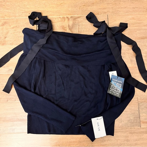 Adeam Off the Shoulder Sweater with Shoulder Ties - Picture 7 of 8